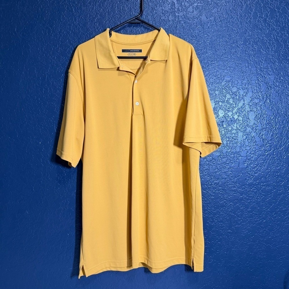 Greg Norman Polo Shirt Men's‎ XL Yellow PlayDry Performance Golf
